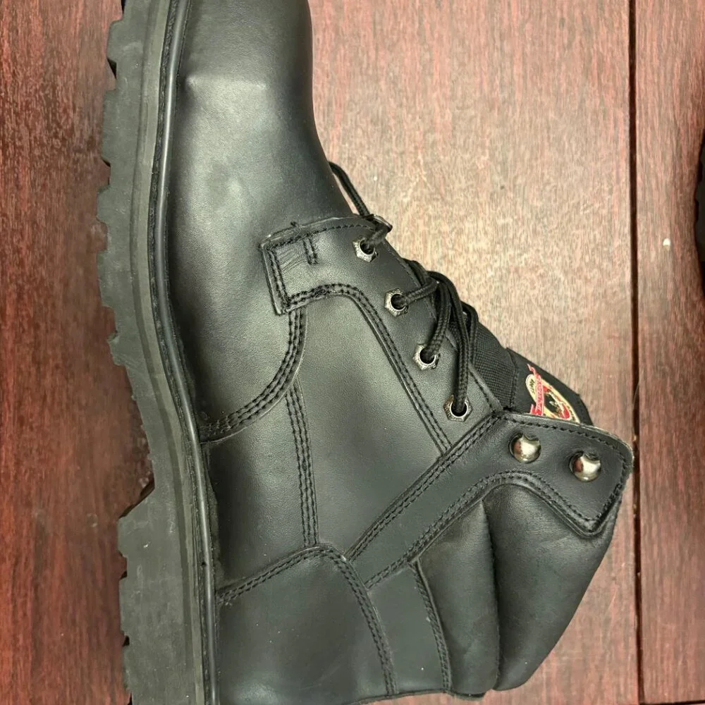 Men's Brahma Black Leather Gus Steel Toe Work Boots Lace Up Size 13 W WIDE - Picture 8 of 10